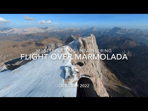 Paragliding over Marmolada in the Dolomites