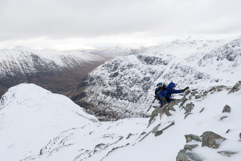 Mixed Climbing up the North East ridge of Stob Coire nan Lochan