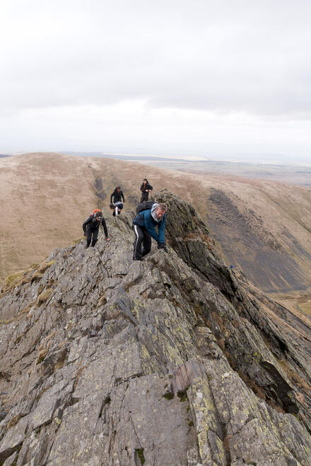 Scrambling along the ridge