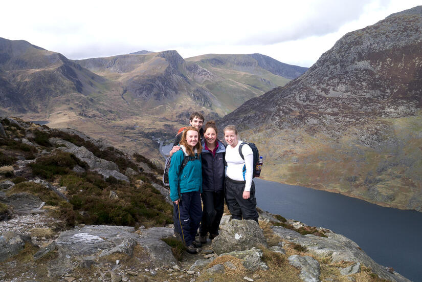 Group photo half way up Tryfan