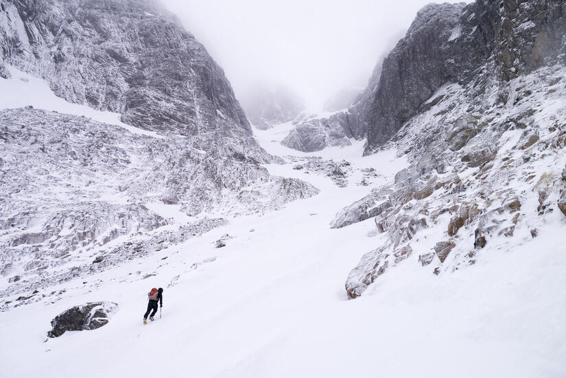 Walking up Observatory Gully to Gardyloo Gully (II)