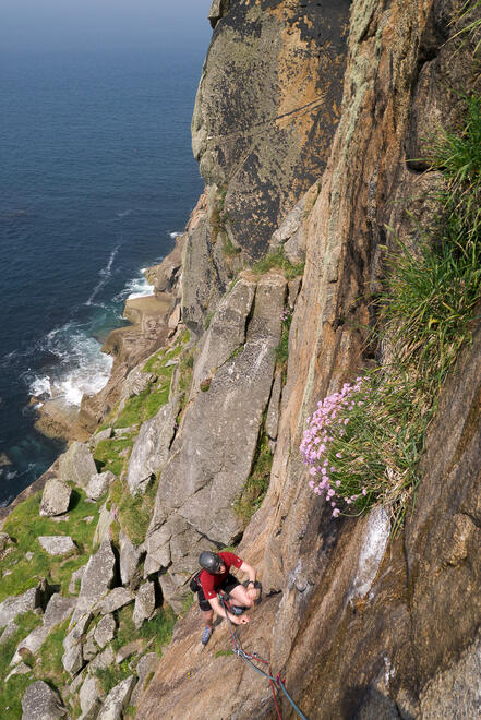 Simon climbing Doorpost