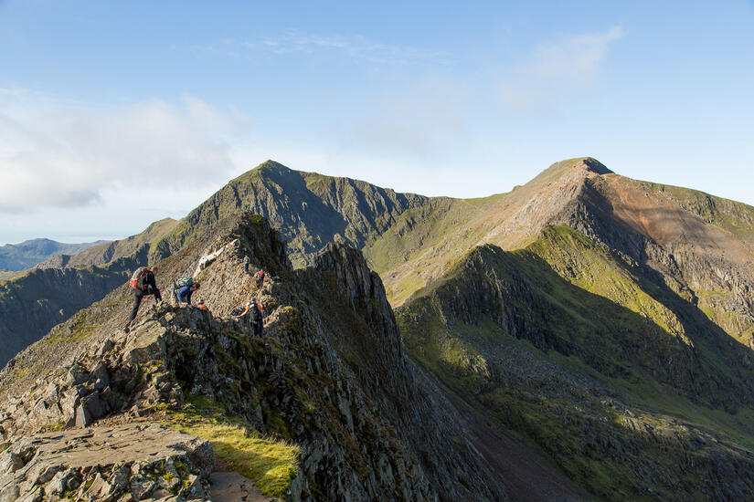 Scrambling along Crib Goch