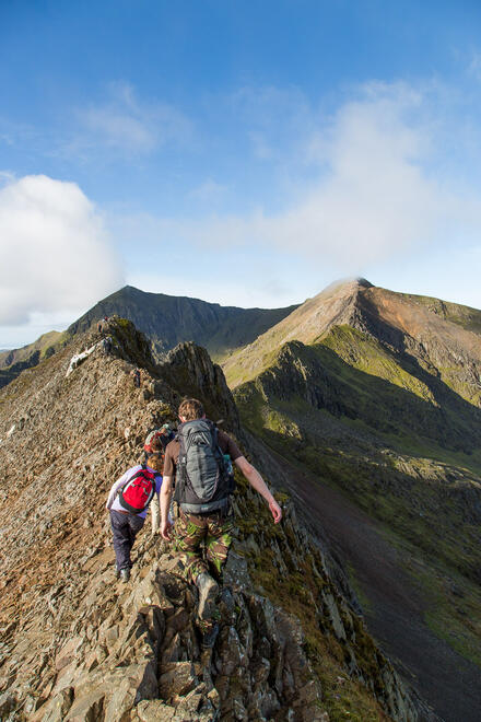 Scrambling along Crib Goch