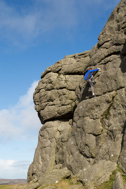 Me solo climbing "Bulging Wall"