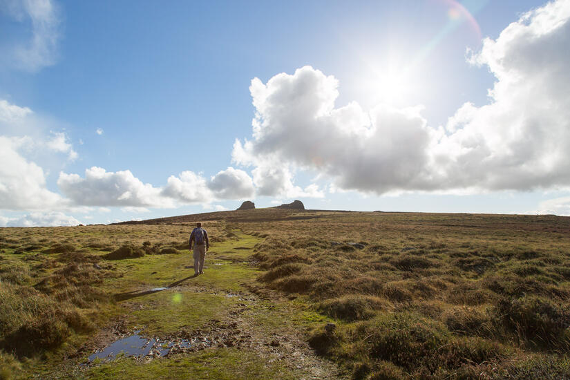 Walking back up to Haytor