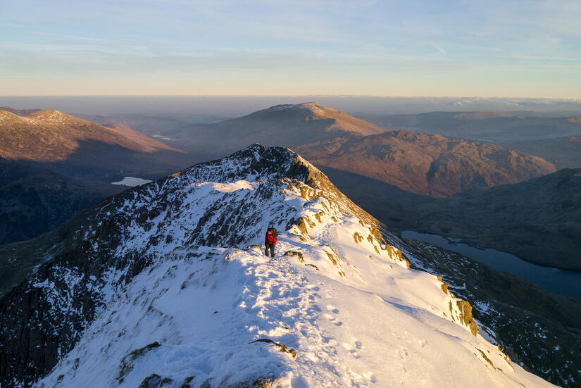 View towards Crib Goch on Crib y Ddysgl