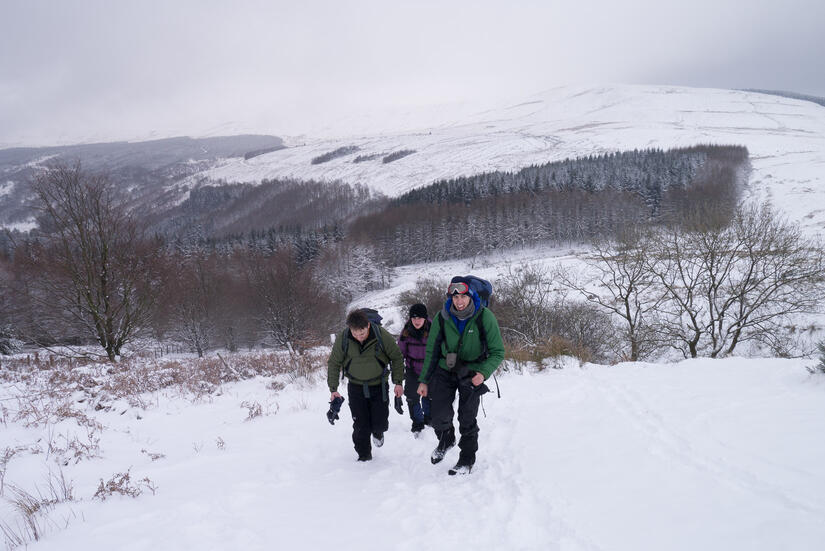 Walking into the crag