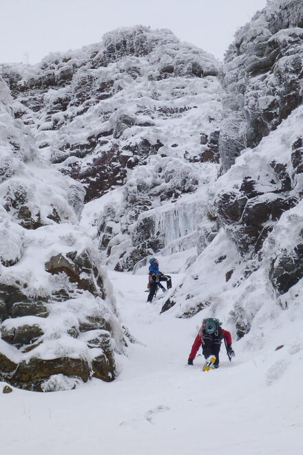 Swimming up Waterfall Gully