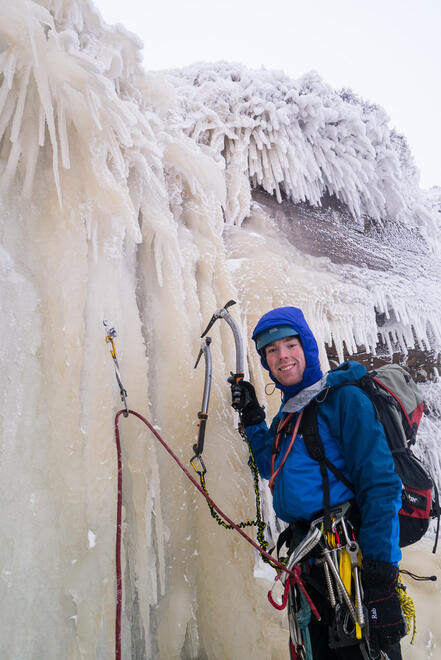 Me at the start of the second (crux) pitch