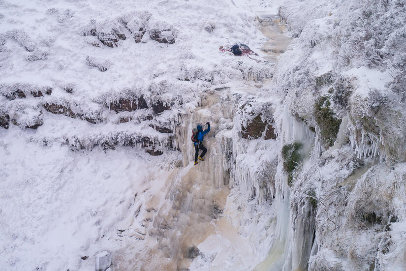 Me soloing up the last step