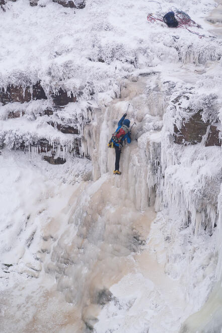 Me soloing up the last step