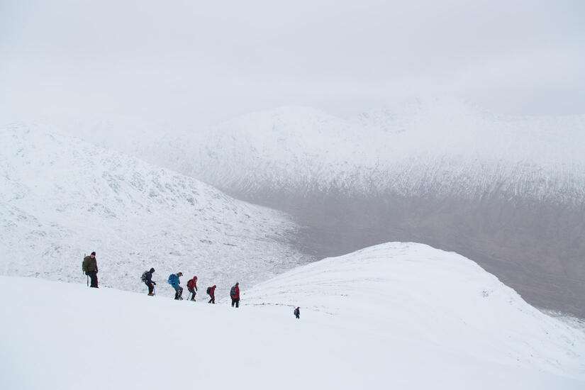 Descending the North West Ridge