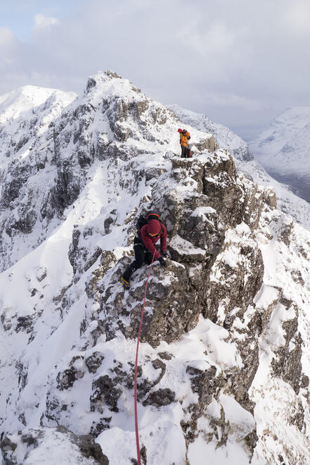 Ruth crossing the crux