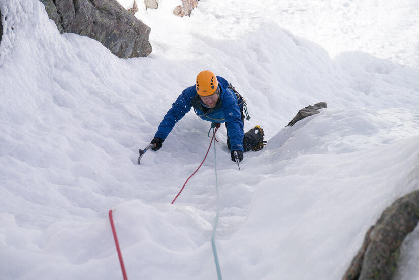 Climbing the first pitch