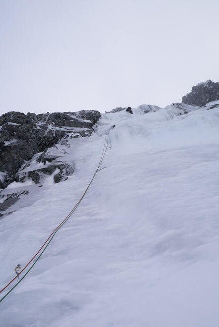 Near the top of the first pitch