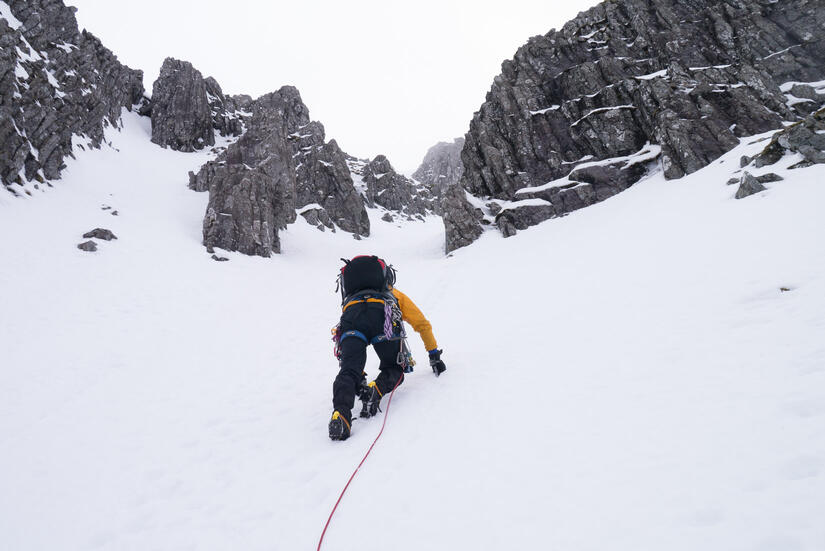 Andy climbing up