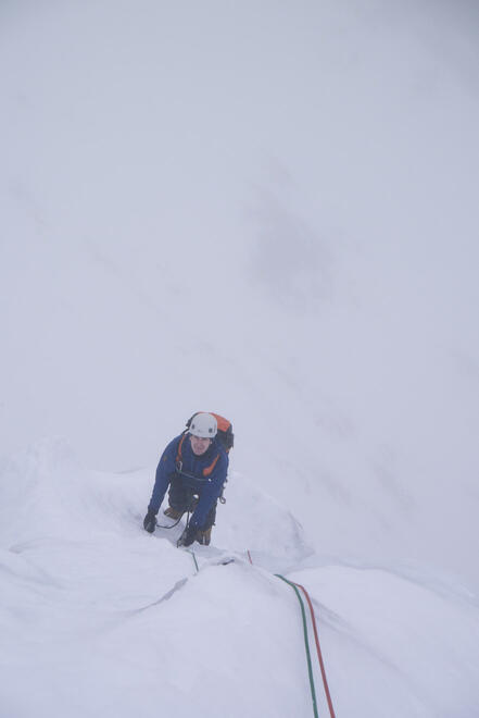 Approaching the top of the second pitch