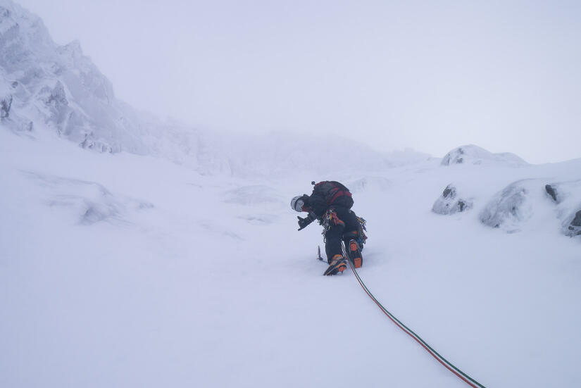 Heading off up the snow slope