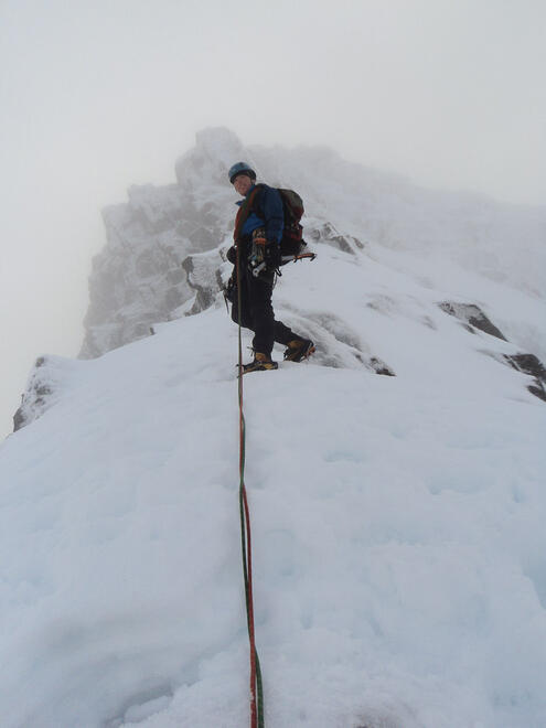 Moving togeather on North East Buttress