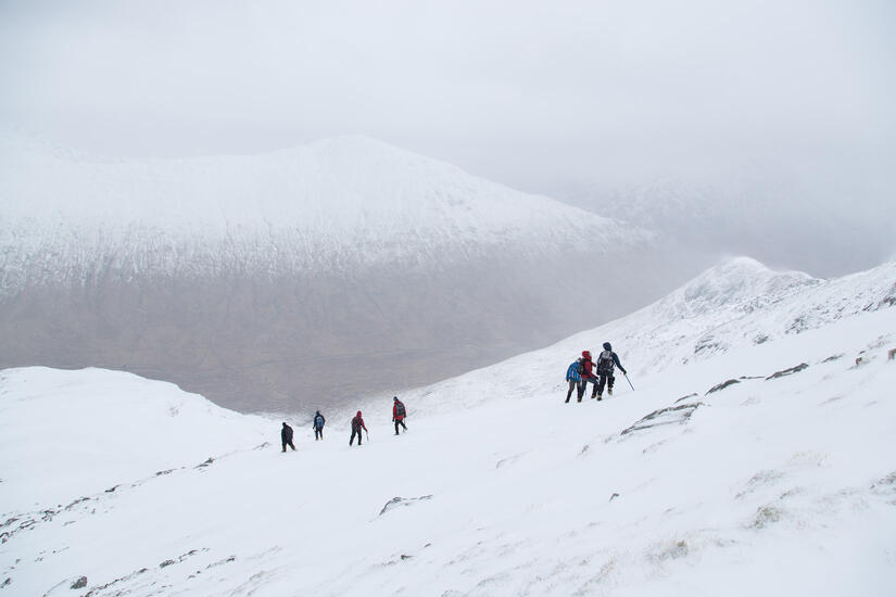 Descending the North West Ridge