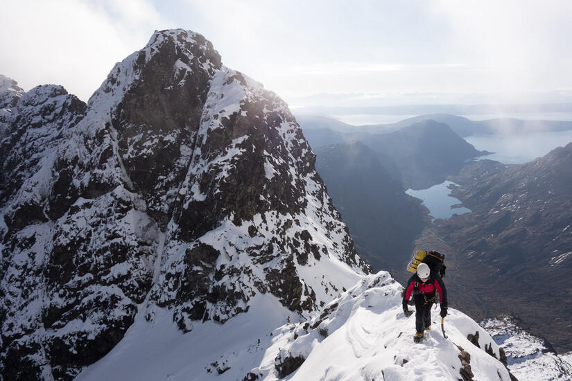 Climbing up to Sgurr a'Mhadaidh