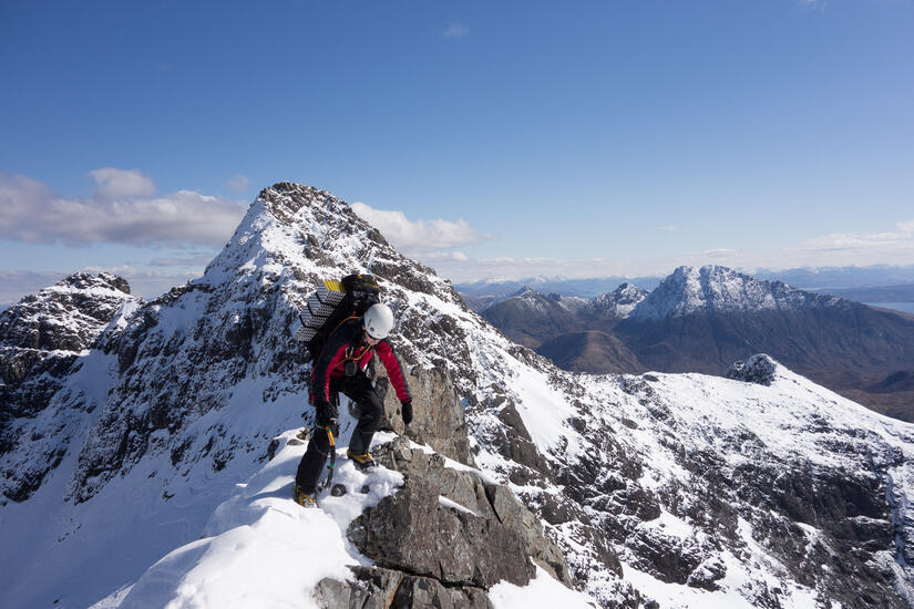 Approaching the summit of Am Basteir