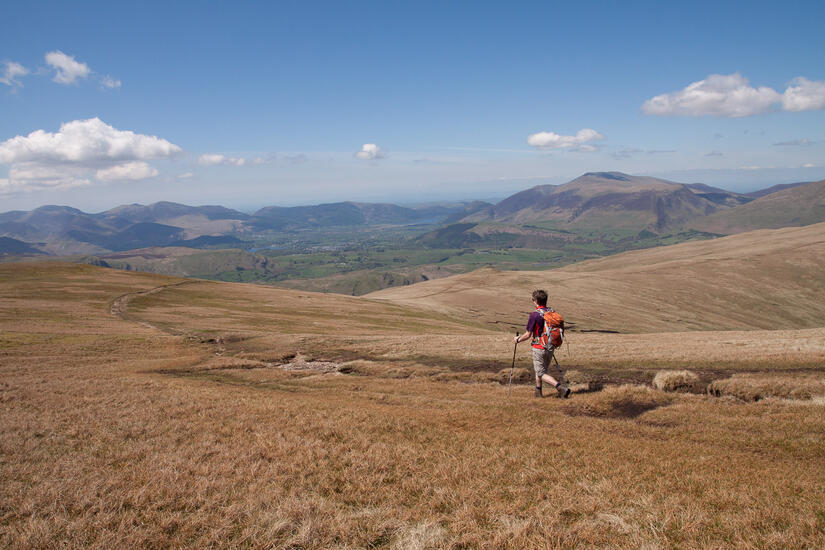 Walking down off Great Dodd