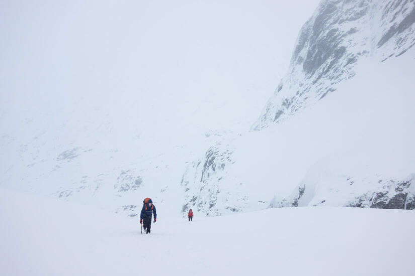 Slogging up to Creag Coire na Ciste