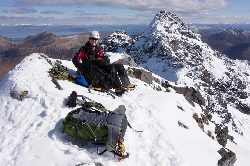 First lunch on the summit of Am Basteir