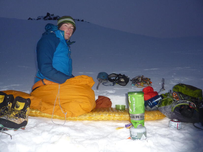 Cold in the morning on a Winter Traverse of the Cuillin Ridge