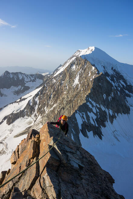 Great scrambling on the Lagginhorn Traverse