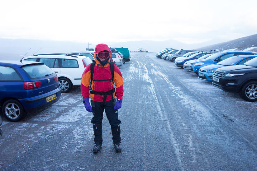 Fully kitted out to leave the carpark