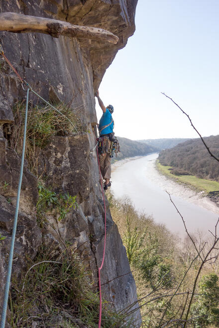 Andrew leading the third pitch of Angel's Girdle