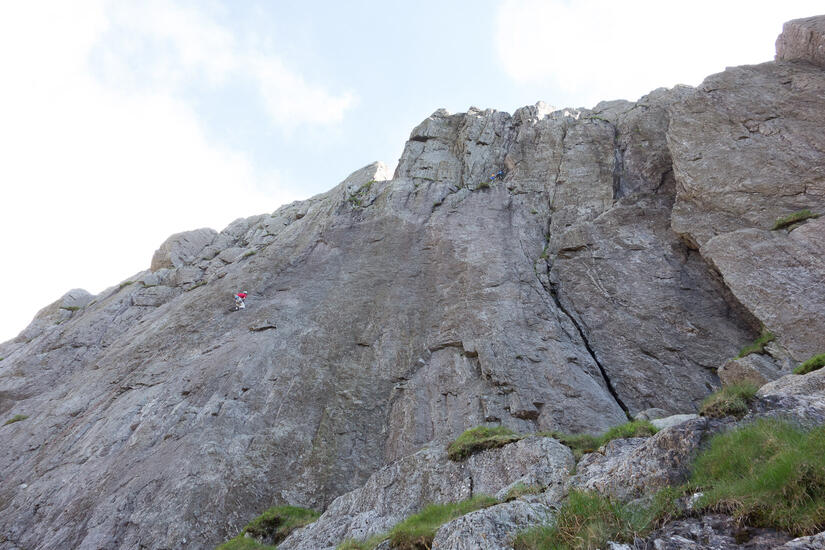 Nick on the belay of Great Wall