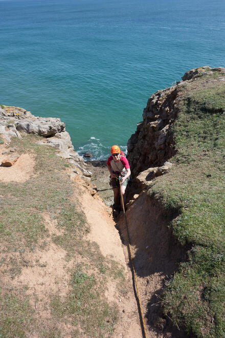 Abseiling into Trevallen