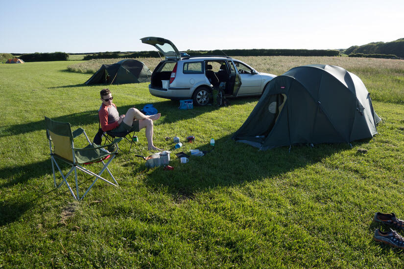 Relaxing at the campsite