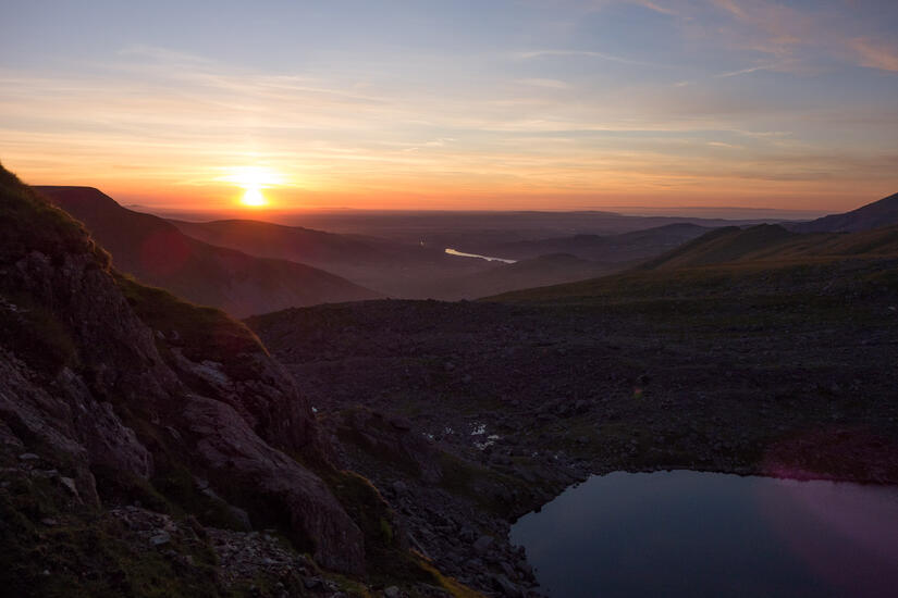 Sun set on the descent